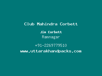 Club Mahindra Corbett, Ramnagar