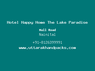 Hotel Happy Home The Lake Paradise, Nainital
